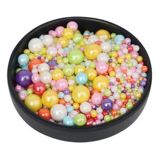 星星糖珠蛋糕烘焙装饰可食用金色五角星彩针混合糖珠摆件瓶装100g