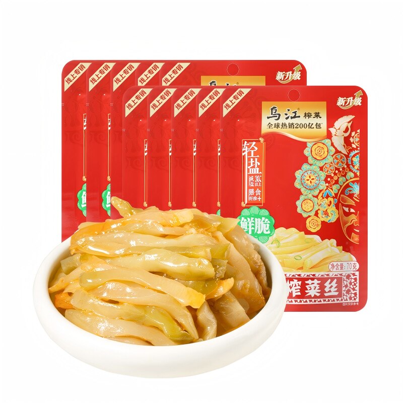 乌江清淡鲜脆榨菜丝70g大包装开胃味小咸菜下饭菜重庆涪陵特产