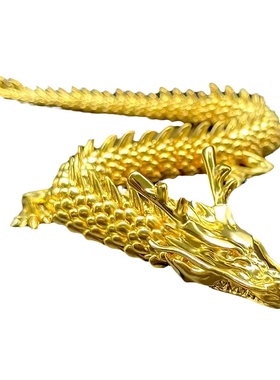 五爪金龙珐琅彩3D金属龙中国龙手链手镯摆件礼物古玩配饰茶几