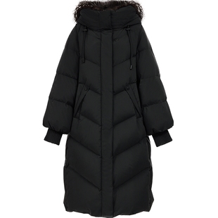 Vero Moda奥莱羽绒服女2025冬季新款可拆毛领白鸭绒长款外套百搭