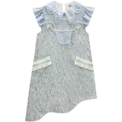 背心式连衣裙波浪裙摆