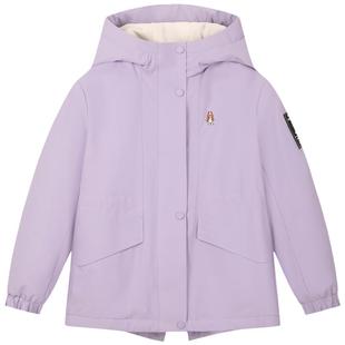 暇步士童装儿童加绒风衣25秋冬装新品女童风衣大童保暖男童厚外套