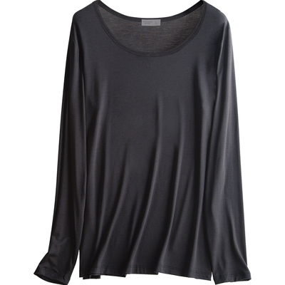 低领打底衫男大领口秋衣薄款发热