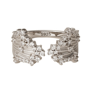 素图羽翼星辰戒指925银精致小众设计气质简约食指戒轻奢高级指环