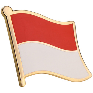 珐琅工艺印度尼西亚国旗徽章金属襟章世界各国旗帜胸针纪念胸章