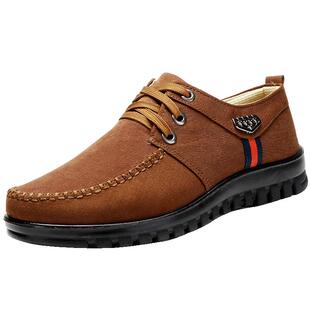 老北京布鞋男单鞋春秋季中老年爸爸鞋系带男鞋透气防滑男士休闲鞋