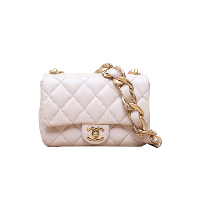【自营】中古98新Chanel/香奈儿斜挎包22P粗链条单肩包小号皮革S