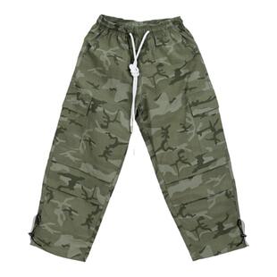 CBXLAB街舞潮牌男装薄款军绿嘻哈迷彩长裤美式街头hiphop街舞裤潮
