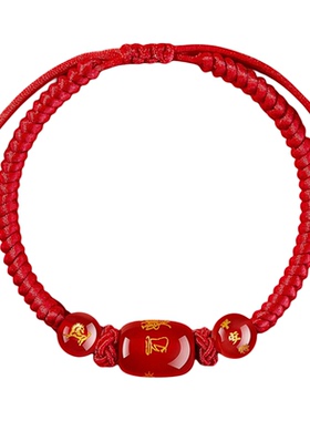 灵隐2026马年本命年太岁红绳手绳男女红色人工编织绳手链礼物正品