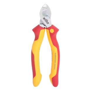 德国wiha威汉绝缘电缆钳进口电工专用剪线钳剥线防滑锯齿6寸小号