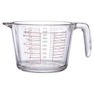 玻璃量杯带刻度耐高温家用牛奶刻度杯食品级烘焙打蛋杯子计量水杯