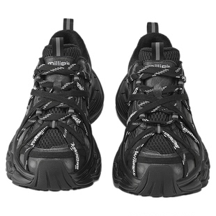 millies妙丽厚底增高老爹鞋女款2025冬季新款加绒运动休闲小个子