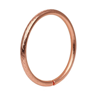 铜手镯 女款儿童款手工纯紫铜黄铜光圈斜纹手环镯子实心开口民族