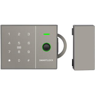 玻璃门指纹密码锁免打孔无框双开门办公室智能锁刷卡防水公司门锁