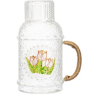 摩登主妇复古玻璃冷水壶耐高温家用凉水壶杯子套装高颜值水壶茶壶