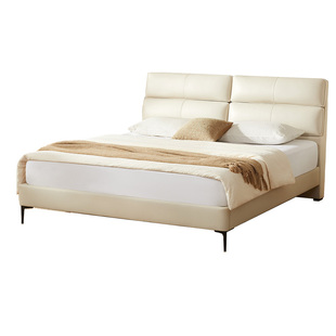 新品政府补贴喜临门真皮靠包可调节现代简约风主卧双人大床灵动岛