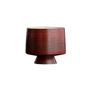 圭隐堂山楂红粉引侘寂粗陶茶杯家用复古主人杯个人单杯高足品茗杯