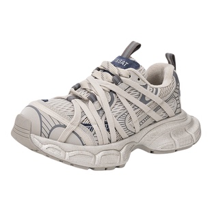 星期六复古加绒厚底银色老爹鞋女款2025秋冬新款绑带运动鞋休闲鞋