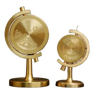 高级感小众客厅办公桌车载汽车一个亿小目标纯黄铜解压礼物小摆件