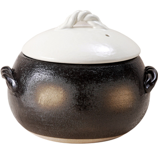 内山窑雪顶栗子锅米饭锅陶土砂锅日本进口耐高温干烧不裂家用煲汤