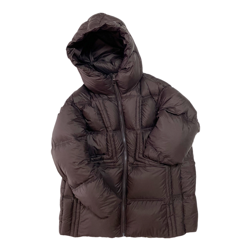 高蓬90白鸭绒连帽中长女羽绒服