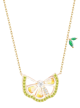 夏日柠檬茶纯银项链女可爱小清新