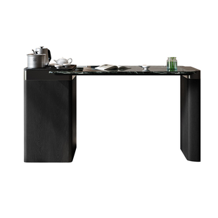 意式简约天然奢石阳台茶桌设计师高级感家用办公一体大理石泡茶台