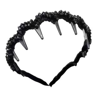 路易斯巴黎王妃法式高级串珠高颅顶发箍气质百搭防滑带齿头箍头饰