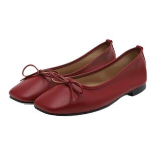 SAPPUN韩国女士25冬季时尚好看Ellisy方头蝴蝶结平底鞋MUSINSA