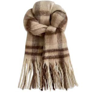 周给给格子围巾女冬季高级感2023新款长款秋冬氛围感披肩加厚加大