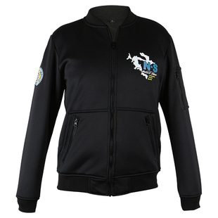 NS棒球服加绒黑色外套涤纶面料舒适户外秋季路亚文化衫钓鱼保暖