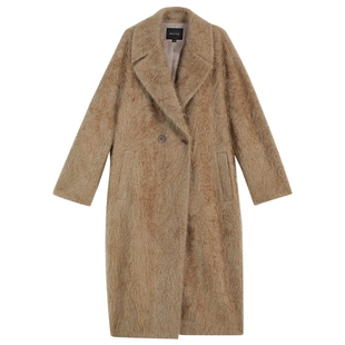 【刘涛同款】YINER音儿2025冬季新款法式驳领落肩袖长款羊绒大衣