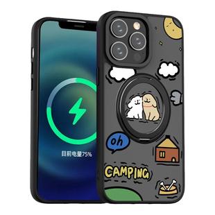 适用于iPhone16e支点12max磨砂手机壳15自带旋转支架13防摔11个性防摔保护套plus潦草小狗14pro创意卡通17air