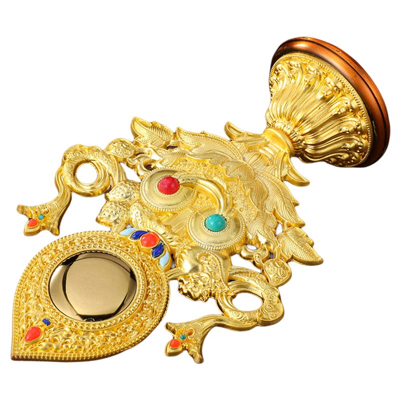 藏式合金五妙欲组合七珍八宝吉祥物集合精品总集佛具桌面装饰摆件