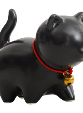 国潮可爱陶瓷猫摆件创意书房茶室办公室桌面解压治愈猫咪礼品礼物