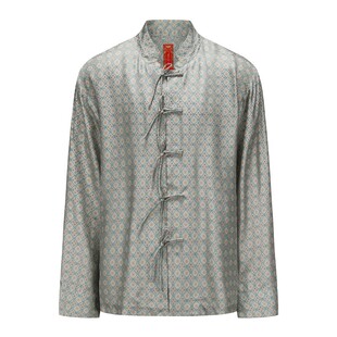 碧海潮生【长安】秋冬新款中国风国潮盘扣丝绸绣花唐装外套男女