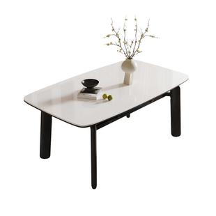 帕沙曼伸缩全托岩板餐桌椅新款法式复古白蜡木家用实木可变圆饭桌