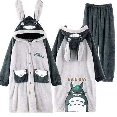 冬季卡通加绒加厚珊瑚绒男士睡衣