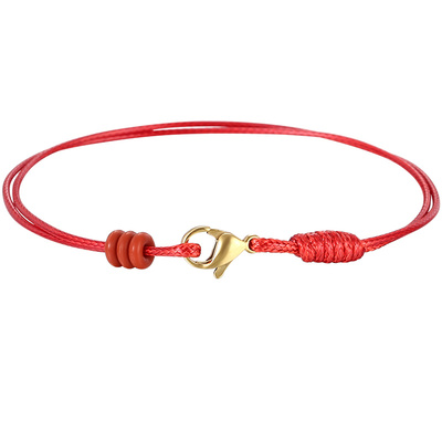 黄金编织皮绳红绳防水钢丝绳手链