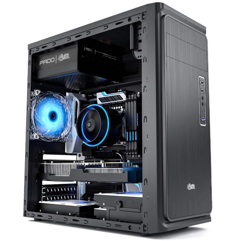 半岛铁盒H5电脑主机箱静音家用办公台式机外壳USB3.0支持光驱