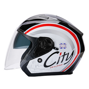 永恒官方旗舰3C摩托车头盔女士男四季双镜四分之三盔新国标A类868