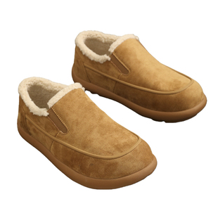 品质款！麂皮绒鞋面！加厚皮毛一一体！男冬季一脚蹬勃肯鞋雪地靴