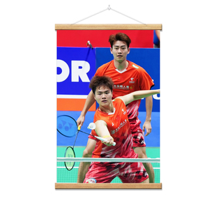 梁王组合梁伟铿王昶海报羽毛球运动明星周边照片壁纸墙贴装饰挂画