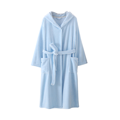 秋冬新款珊瑚绒男士保暖睡袍浴袍