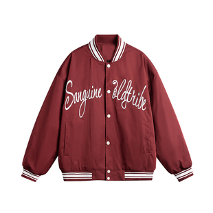 TIRED美式潮流棒球服外套春季情侣款宽松街头上衣百搭休闲夹克潮