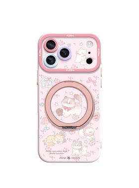花间猫语适用iPhone17Promax手机壳新款苹果16Pro磁吸带支架套Bo5液态硅胶支点ip15高级感14可爱13pm全包女