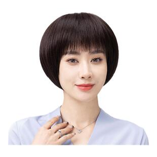 假发真发全真人发全头套女短发全真自然中老年女妈妈款无痕隐形
