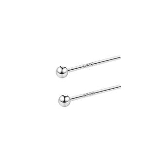 礼轩 999纯银加长杆耳钉厚耳垂长针加长针耳骨钉银耳棒养耳洞男女