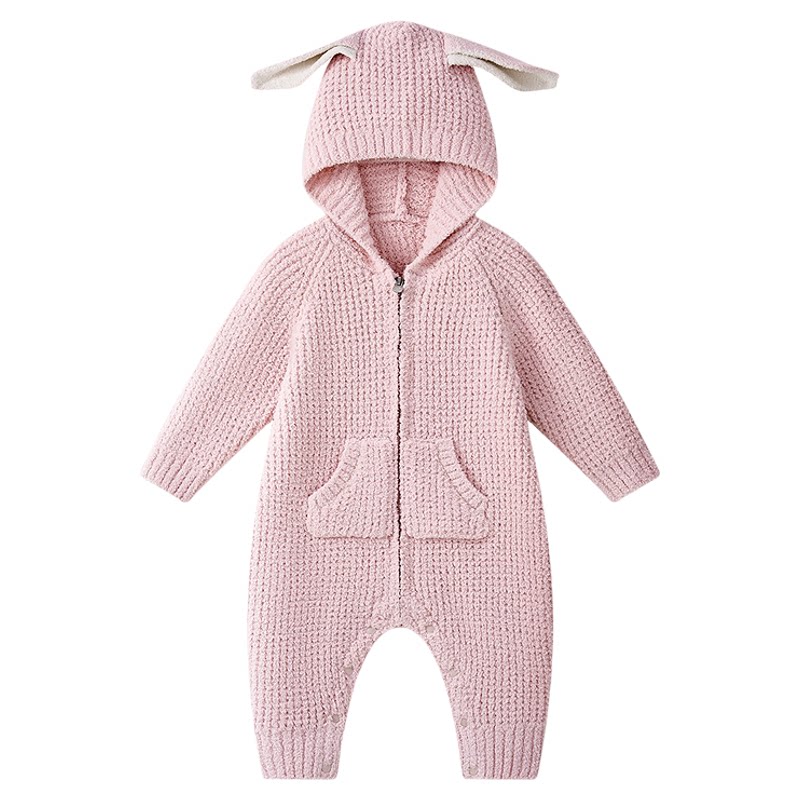 Babycare婴儿衣服半边绒华夫格哈衣爬服秋冬保暖加厚宝宝连体衣 绒哈实拍商品图