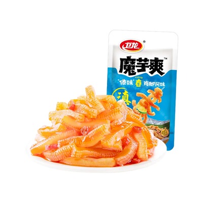 卫龙魔芋爽傣味舂鸡脚风味蓝色小包装辣条酸辣解馋休闲零食品批发